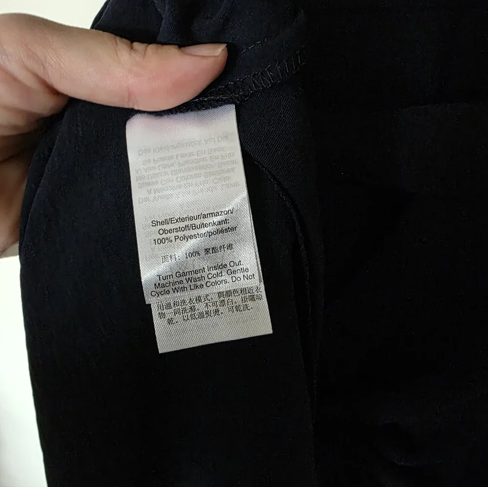 DKNY Elegant Navy Midi Dress with Tie‎